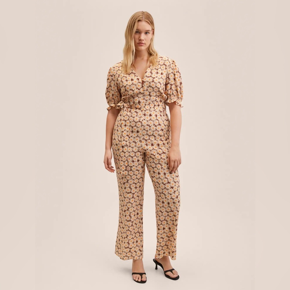 MANGO - Floral Jumpsuit - Orange - Picture 2 of 12